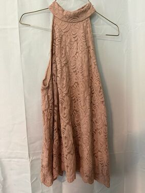 Altar'd State One-Shoulder Lace Dress in Dusty Rose